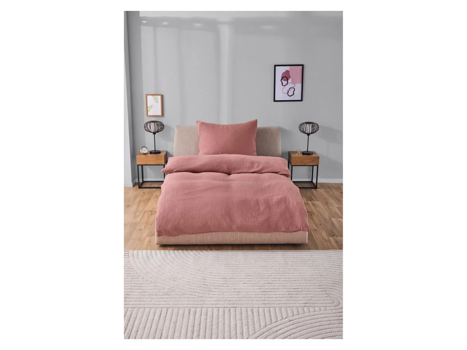 LIVARNO home Parure de lit en mousseline, 140 x 200 cm