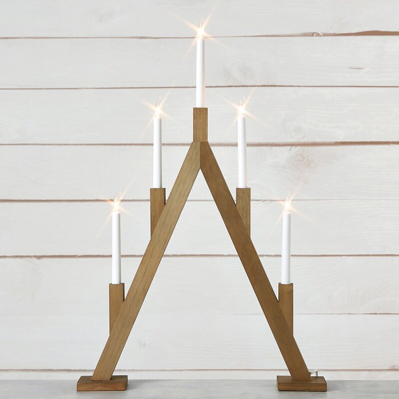 Bjurfors 5-armet adventsstake 76,5 cm beiset brun
