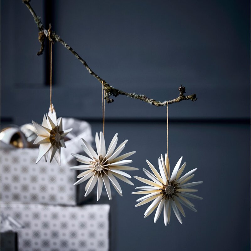 Stari julepynt 6 stk off-white champagne