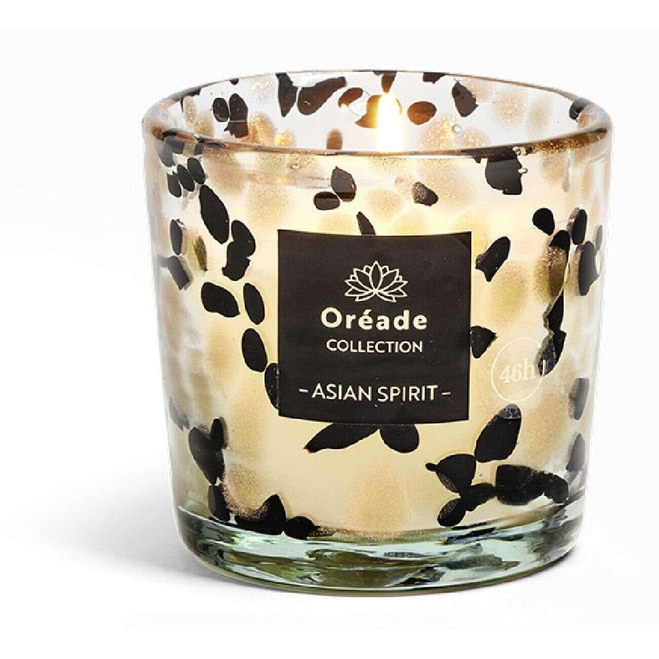 Bougie en verre soufflé Esprit Asiatique 46h Ø10xH10cm bronze