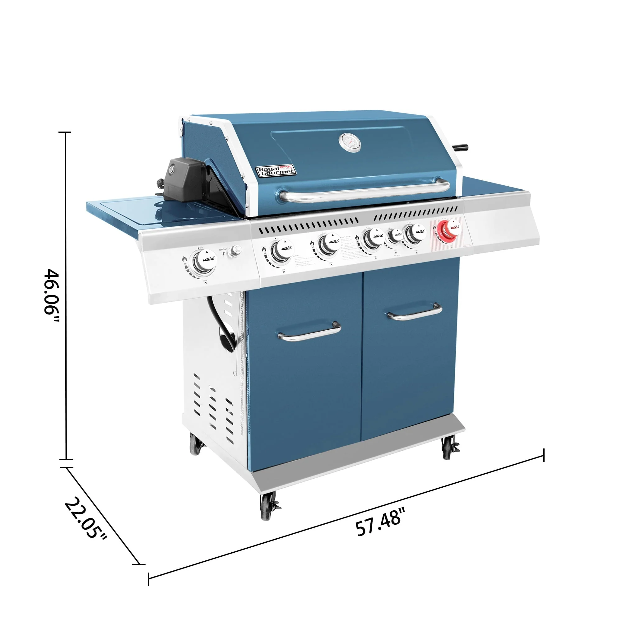 Royal Gourmet GA5403B 5 Burner BBQ Cabinet Style Gas Grill with Rotisserie Kit, Rear Burner, Rear Burner and Side Burner Image 4