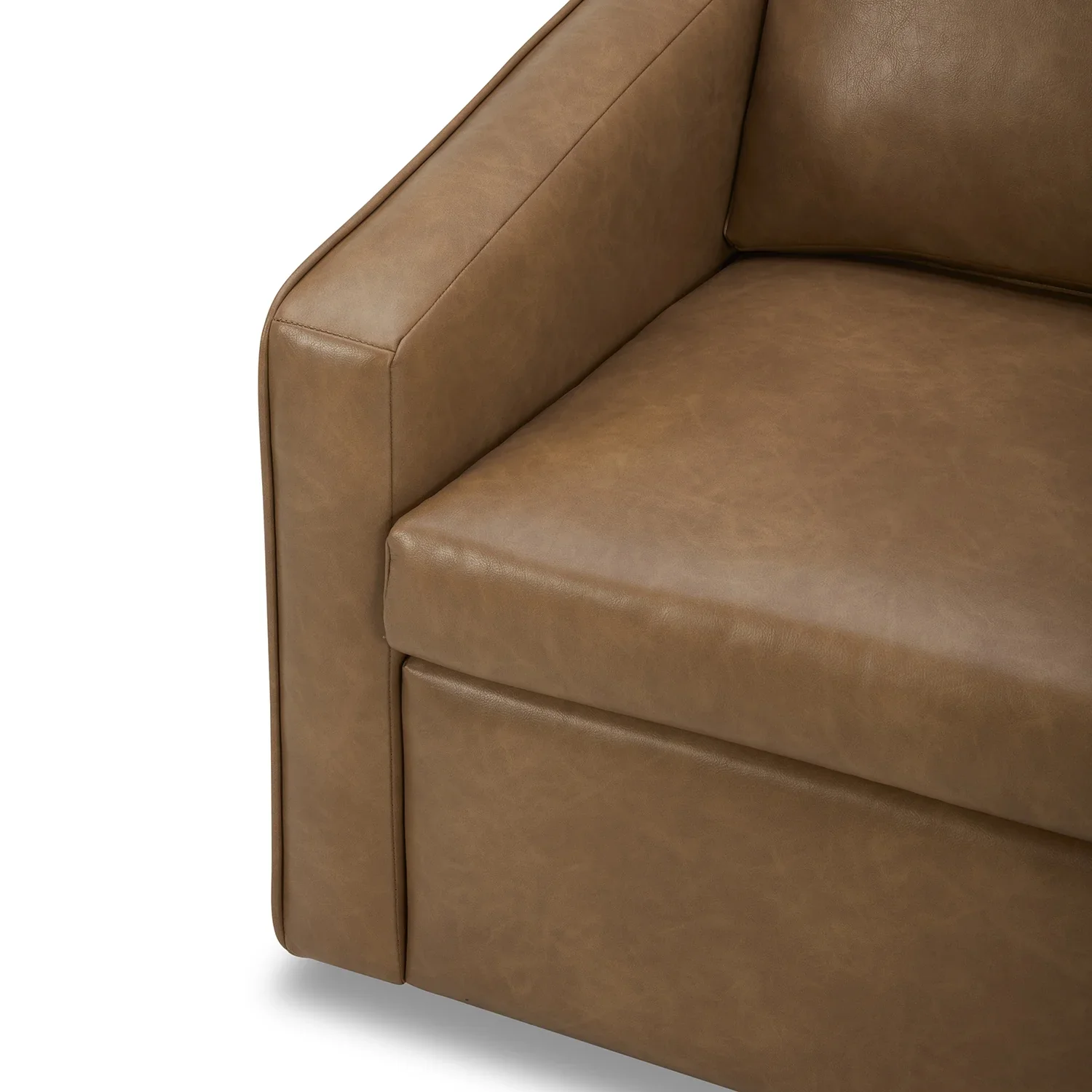 Better Homes & Gardens Steele Swivel Accent Chair, Camel Faux Leather
