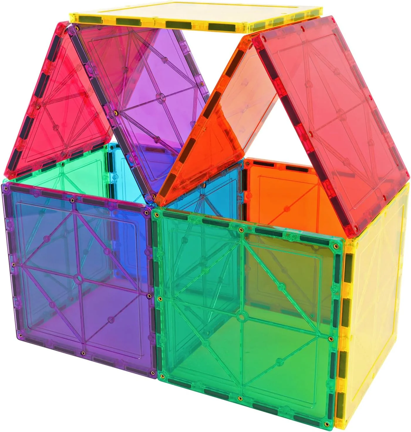 16PCS Magnetic Tiles Equilateral Triangle Expansion Pack, STEM Educational Construction Stacking Blocks, Compatible with Major Brands (16PC Equilateral Triangle)
