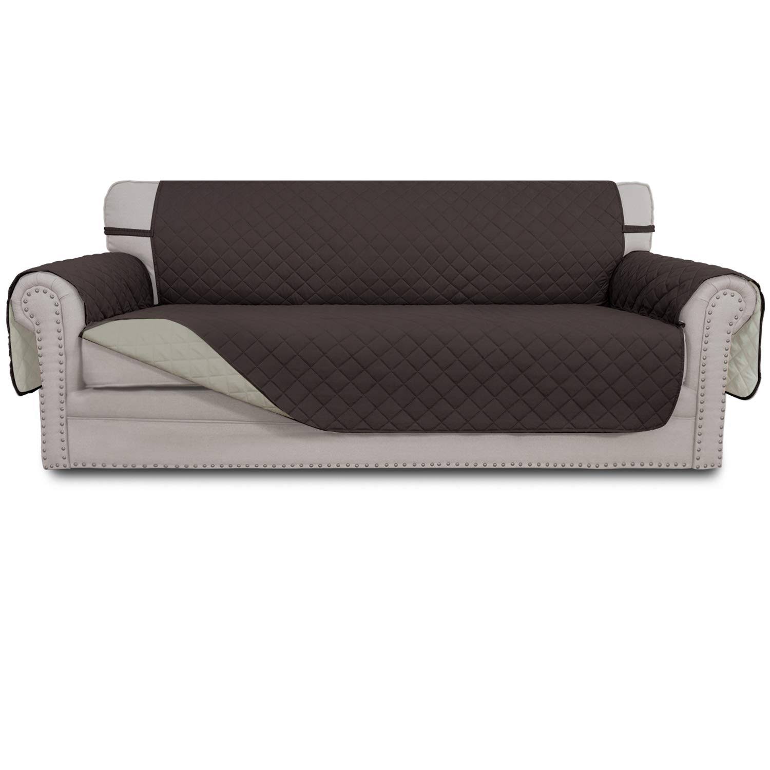 Easy-Going Sofa Slipcover Reversible Sofa Cover Water Resistant Couch Cover with Foam Sticks Elastic Straps Furniture Protector for