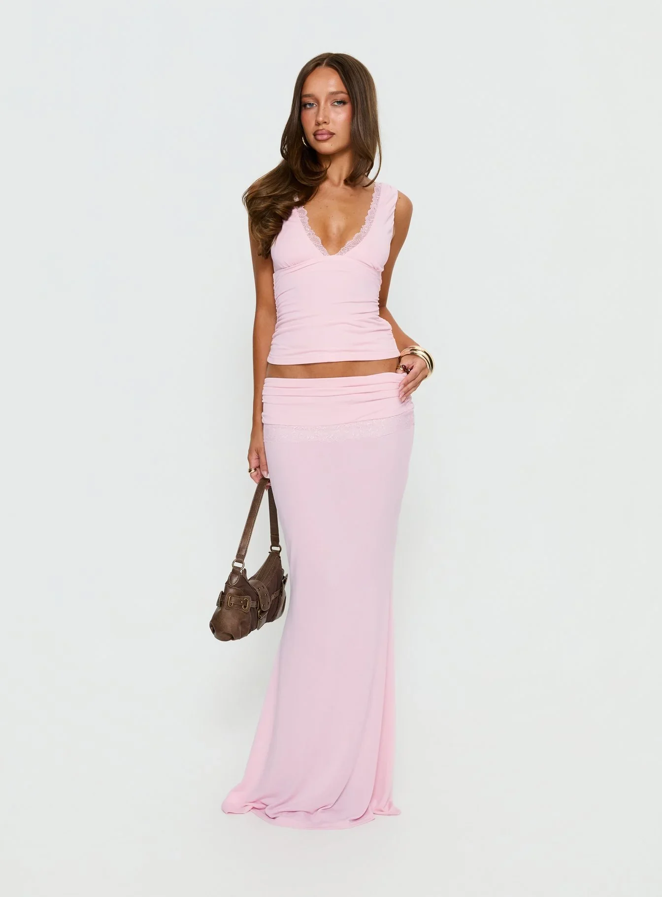 Zespri Jersey Maxi Skirt Pink