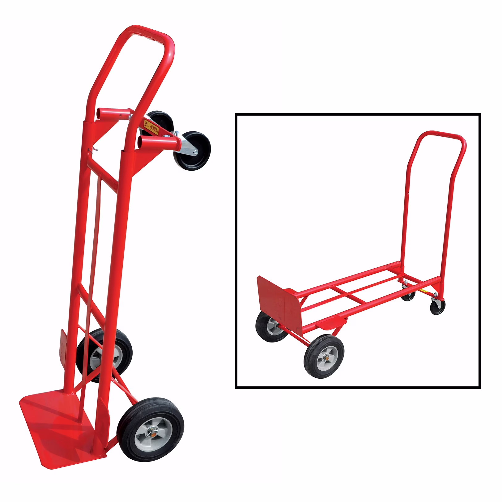 Milwaukee 35080 Convertible Hand Truck, 600 Lb Capacity, Red