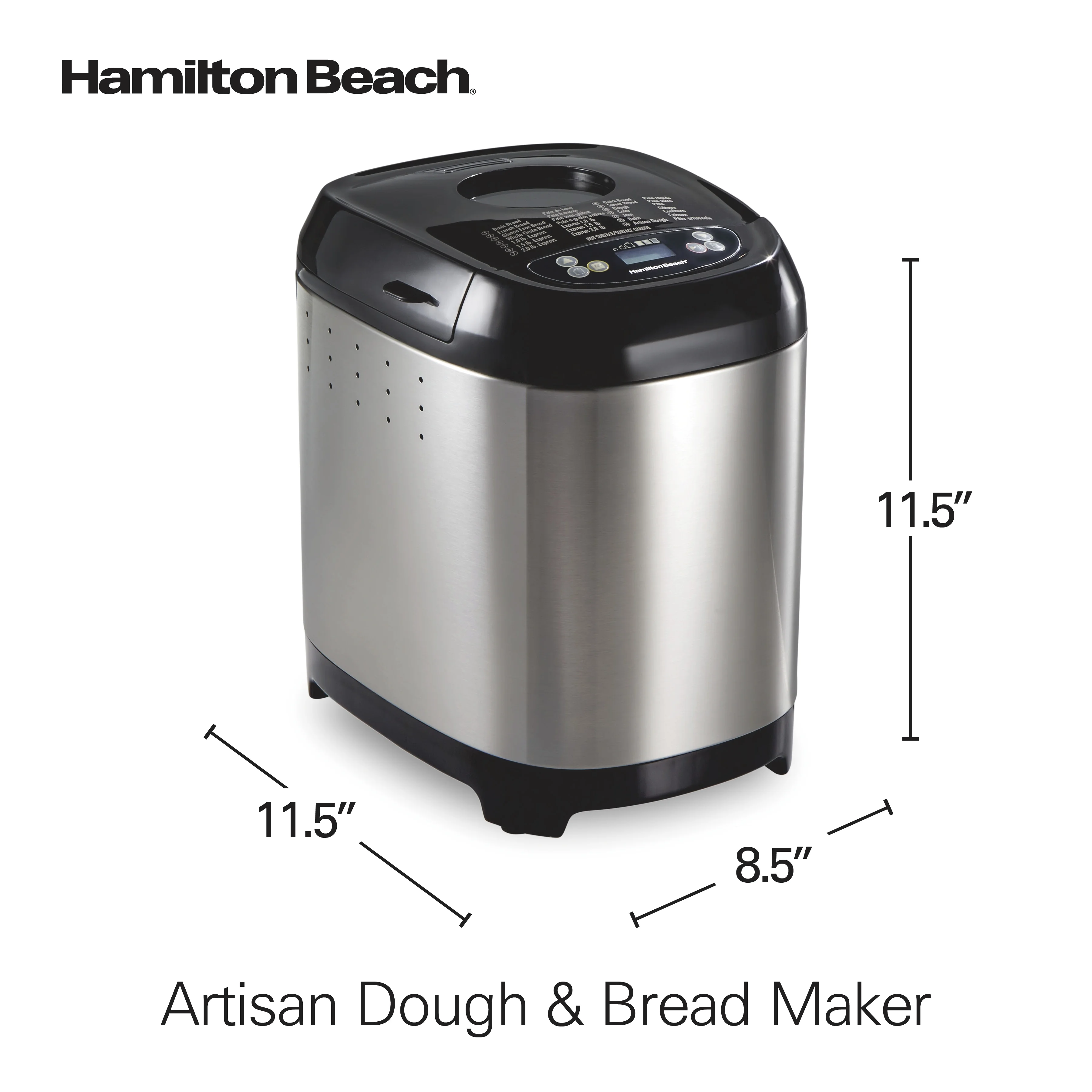2 lb Bread Maker Machine, Artisan Dough Bread Maker with 14 Settings, Black Stainless Steel(Black) - Image 9