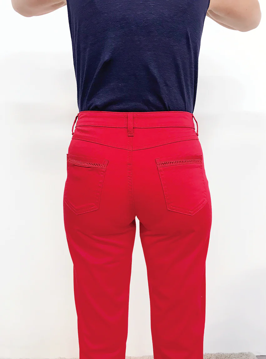 Pantacourt femme rouge