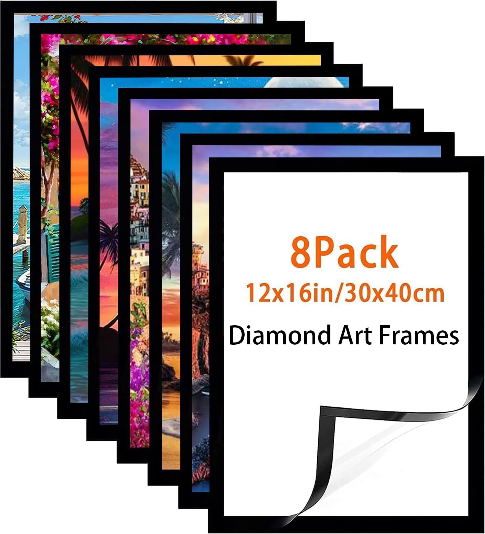Diamond Art Frame 12x16 inch - Diamond Frames 30x40 cm Painting Suitable for 10x14inch Picture, Diamond Frames Magnetic Self-Adhesive,Suitabble