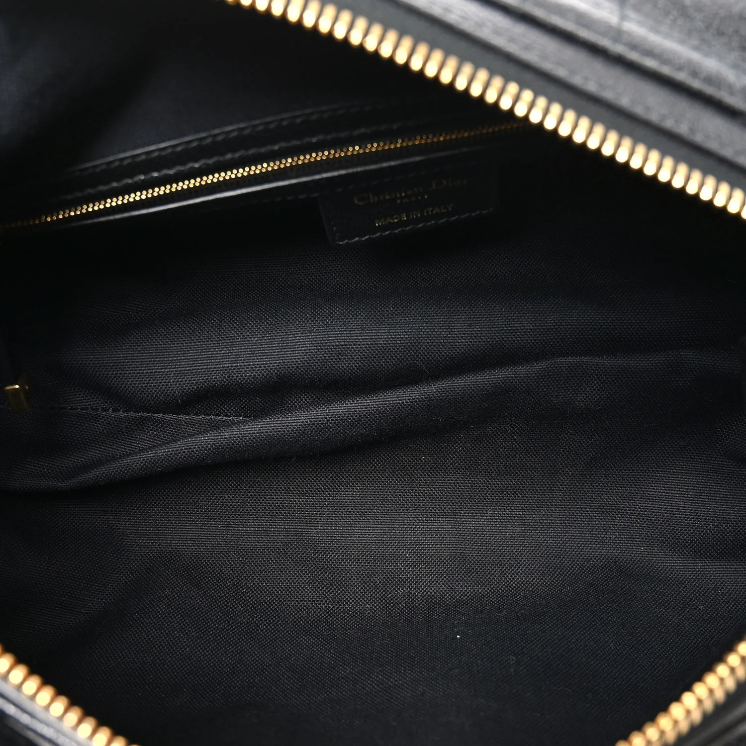 Shiny Grained Calfskin Macrocannage Medium D-Journey Bag Black