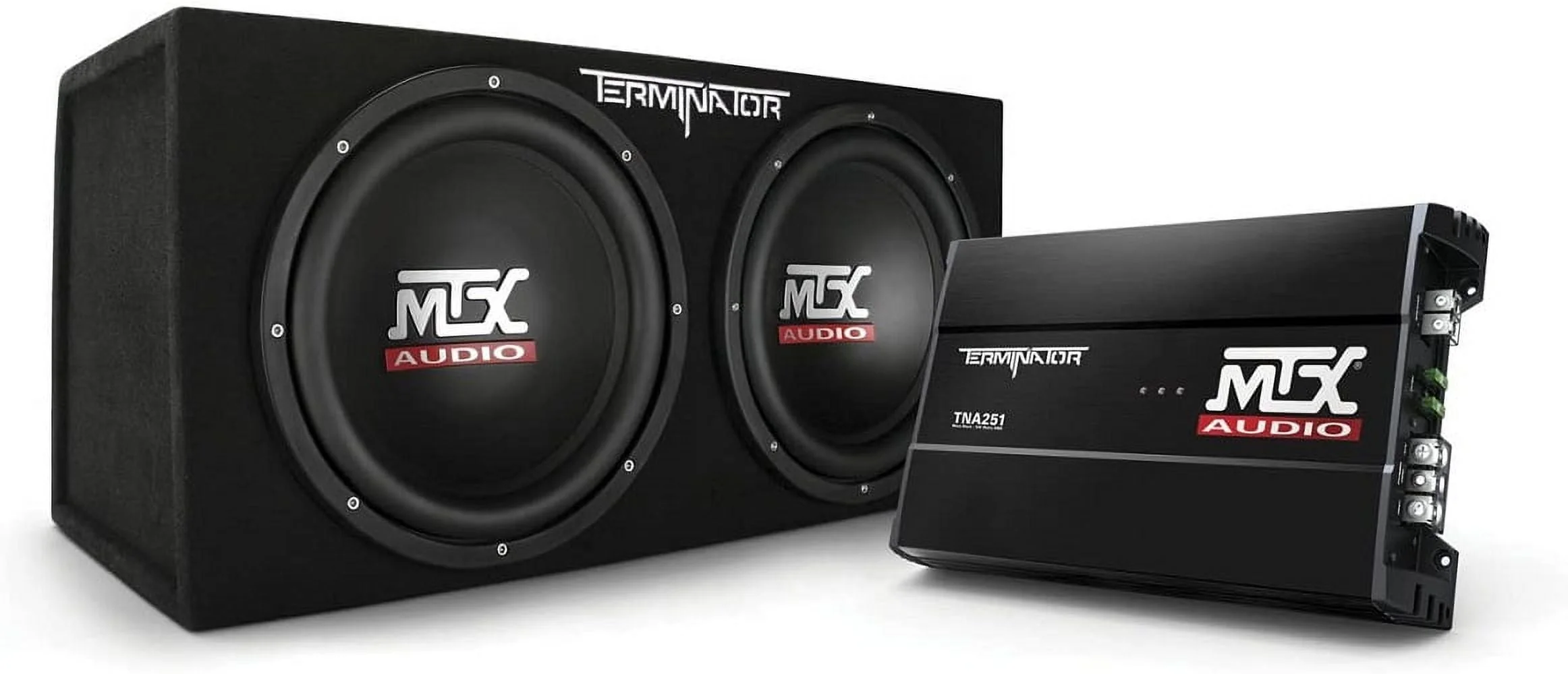 TNP212D2 12" 1200W Dual Loaded Car Subwoofer Audio w/ Sub Box and Amplifier