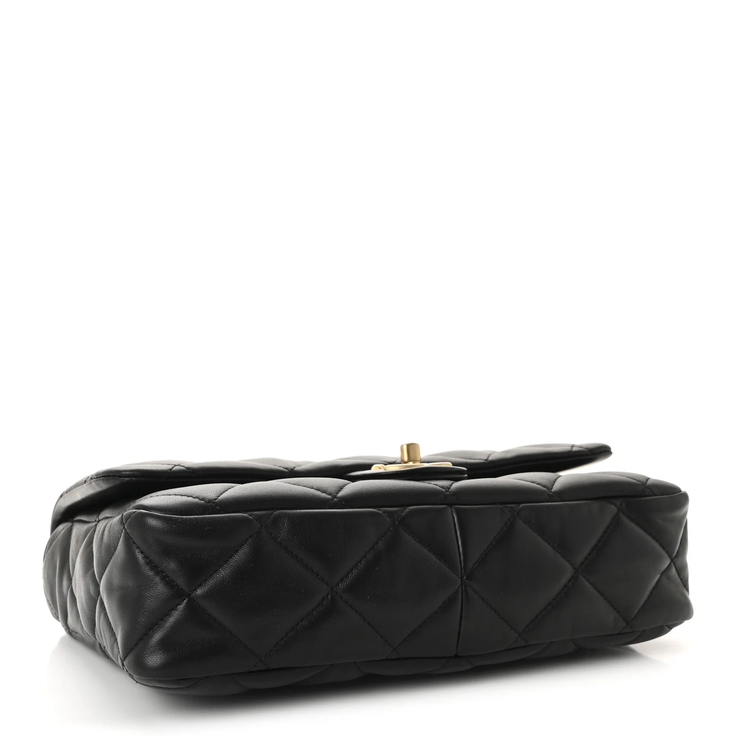 Lambskin Quilted Large CC Funky Town Flap Black