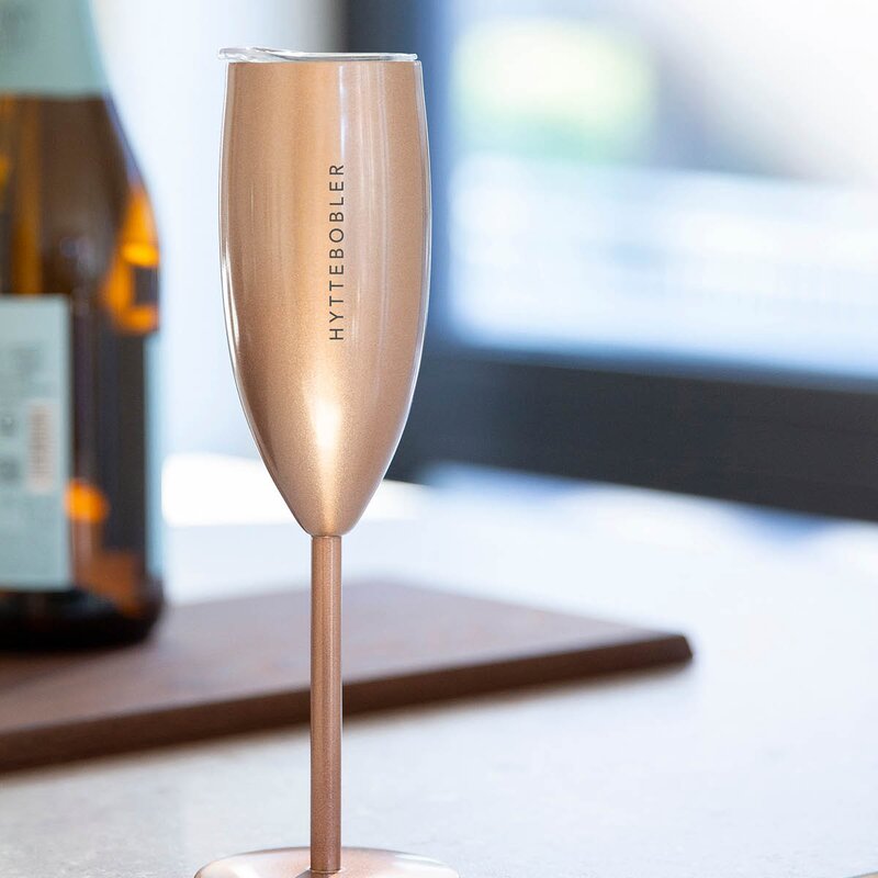 Termo champagneglass LYKKEBOBLER 12 cl roségull