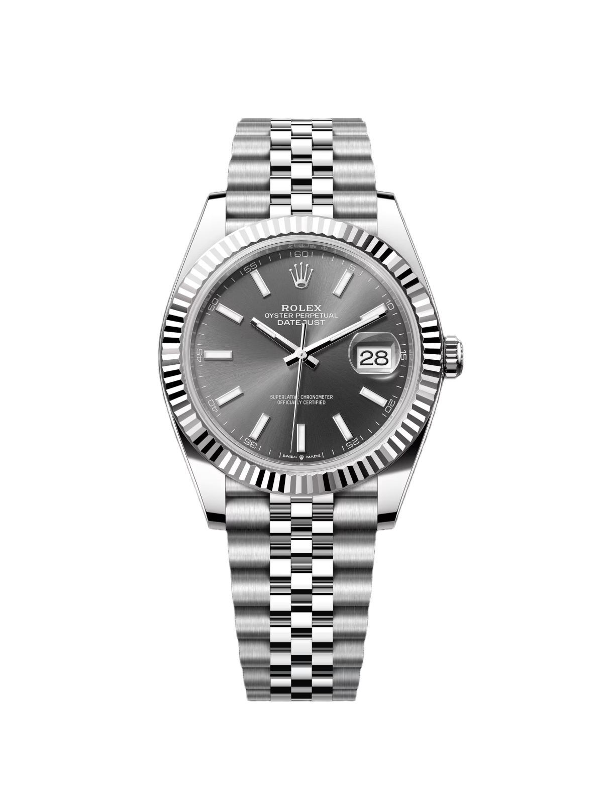 【Super Clone】RLX  Datejust 41mm 126334 Dark Rhodium Index Jubilee Stainless Steel