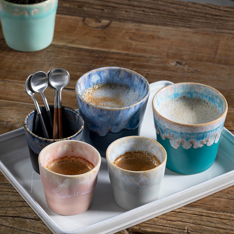 Gres espressokopp 10 cl 6,5x6 cm rosa