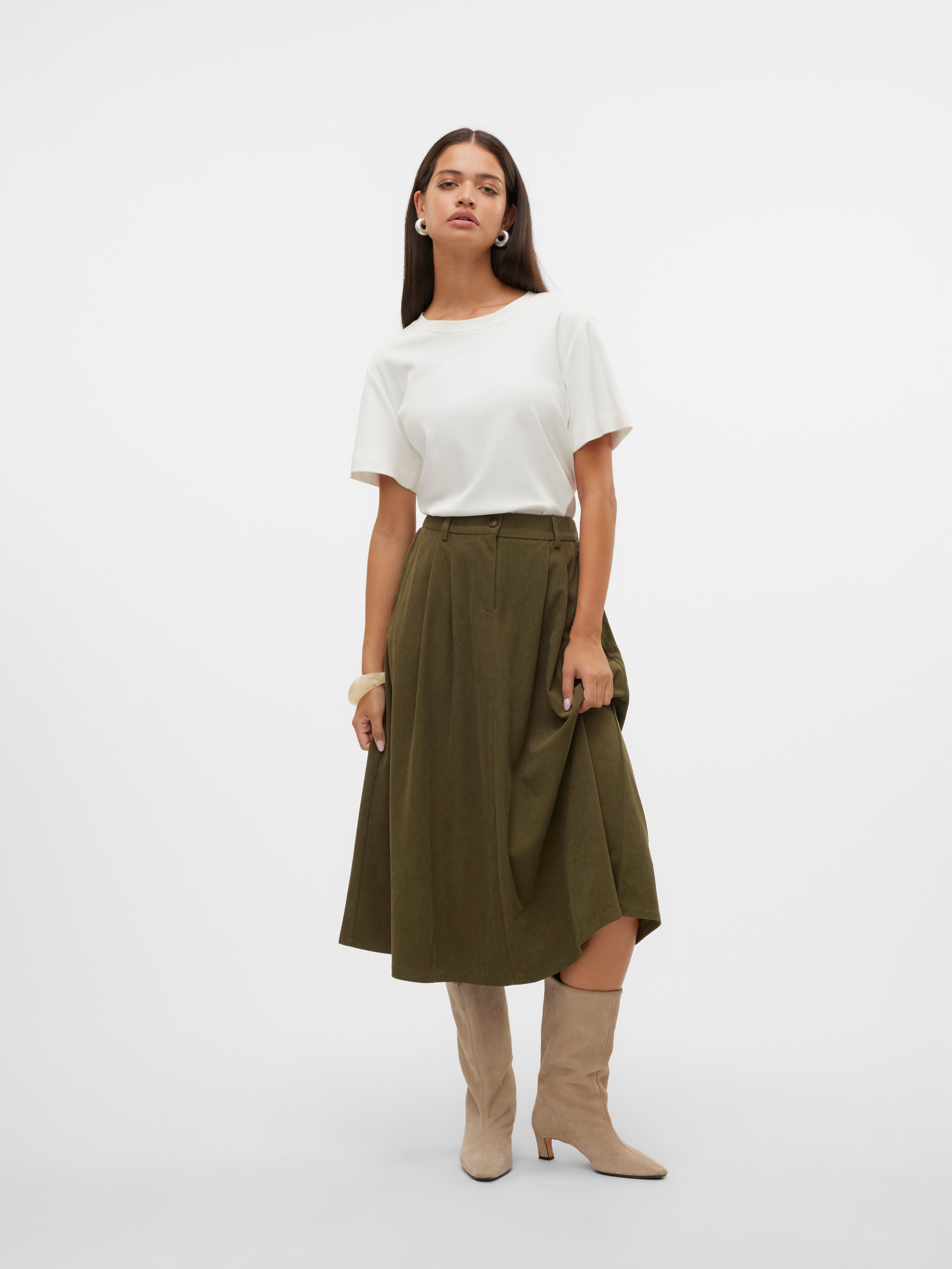 VERO MODA® VMVIENNA High waist Corduroy Midi skirt