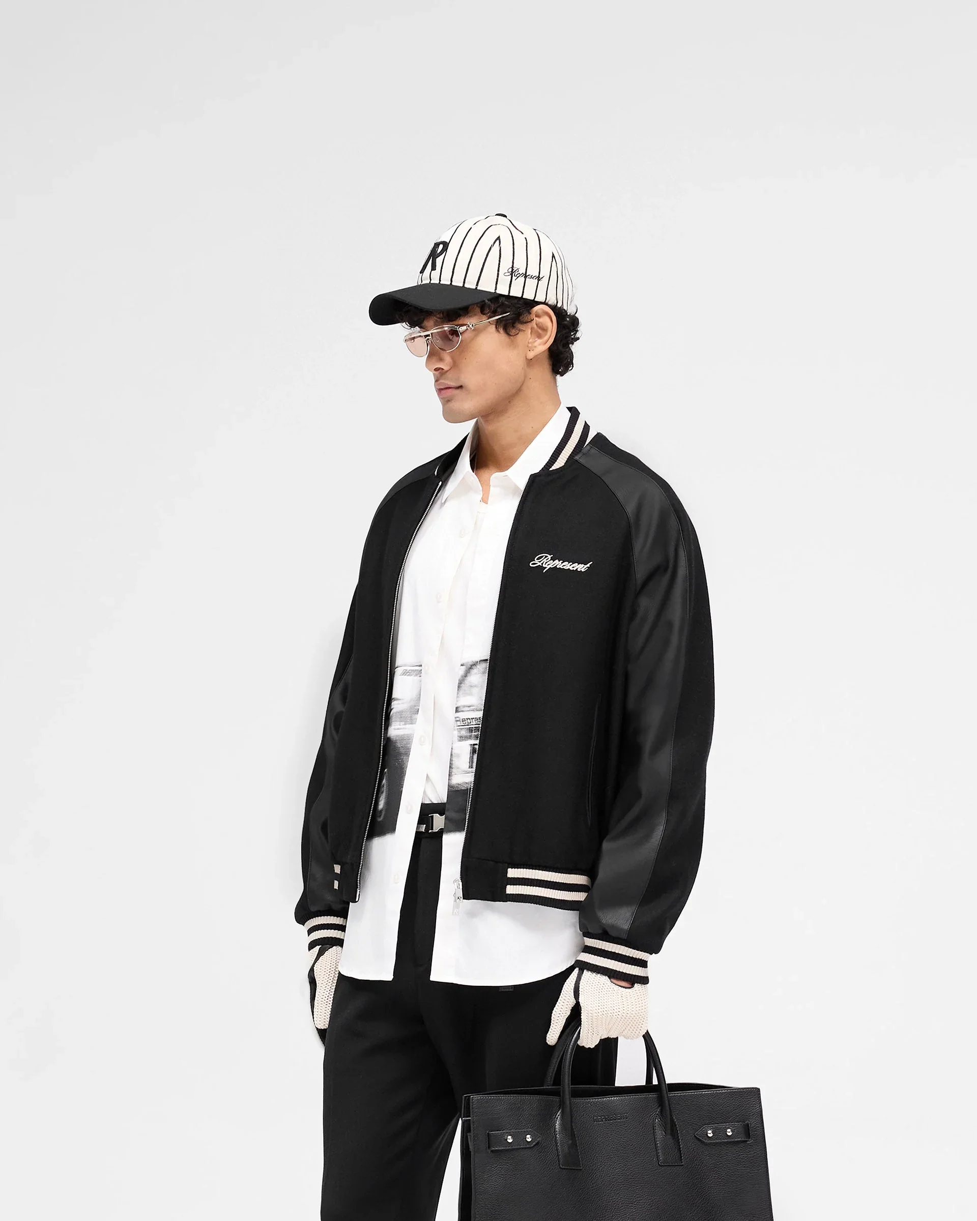 Raglan Varsity Jacket - Black