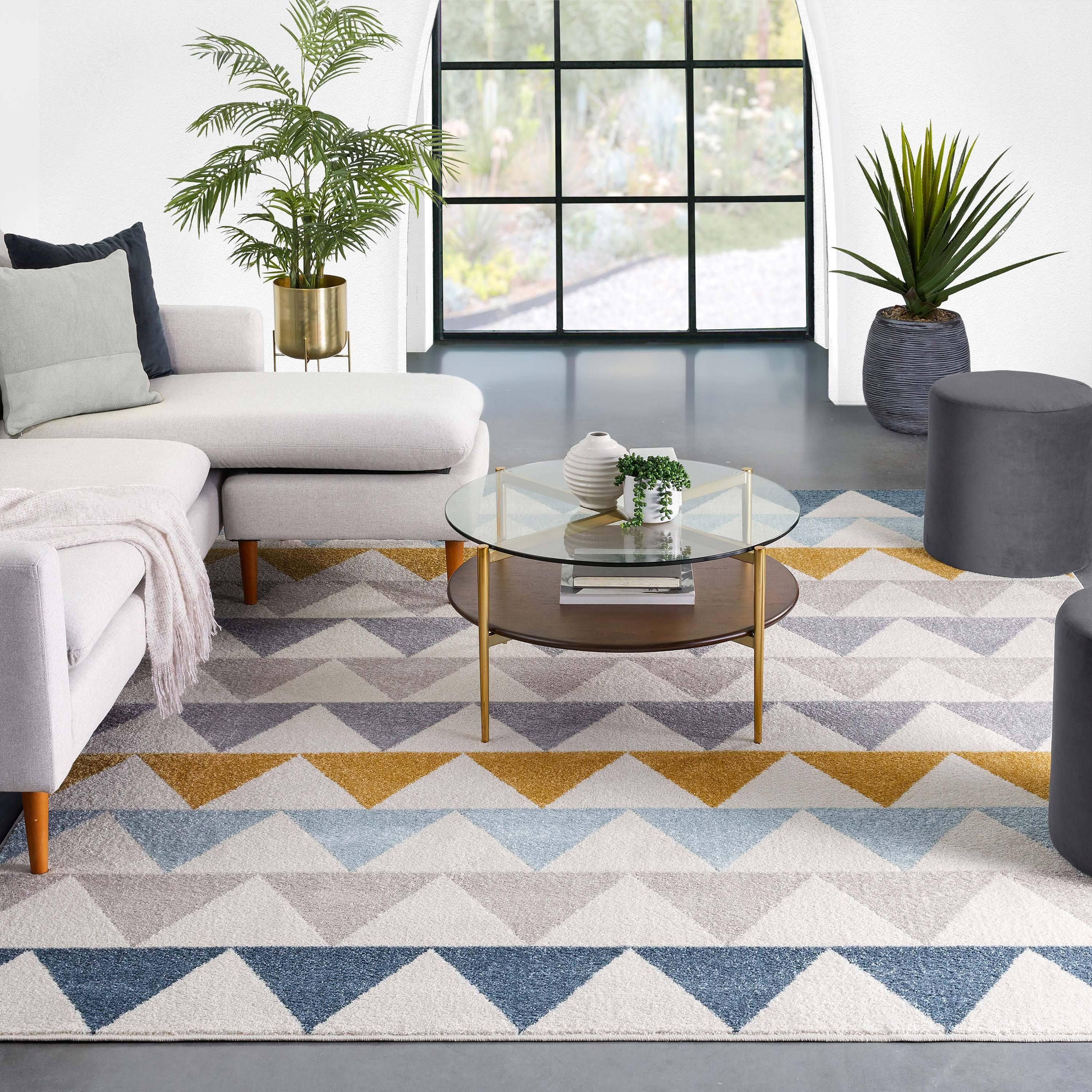 Well Woven Mystic Nova Modern Geometric Ivory 5 ft. 3 in. x 7 ft. 3 in. Area Rug