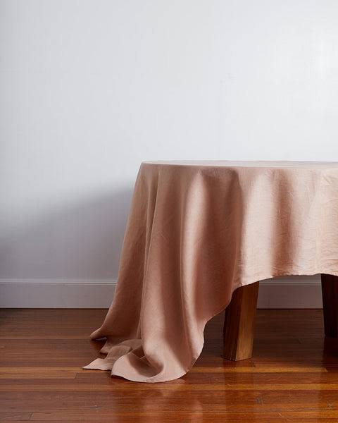 Bed Threads Linen Tablecloth in Terracotta at Nordstrom, Size Small