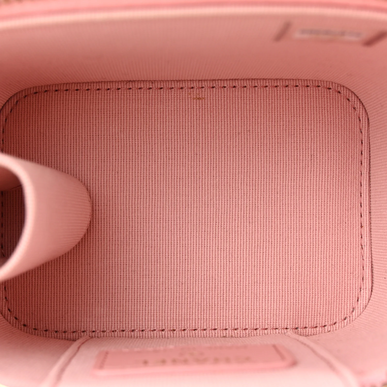 Caviar Quilted Mini Vanity Case With Chain Pink