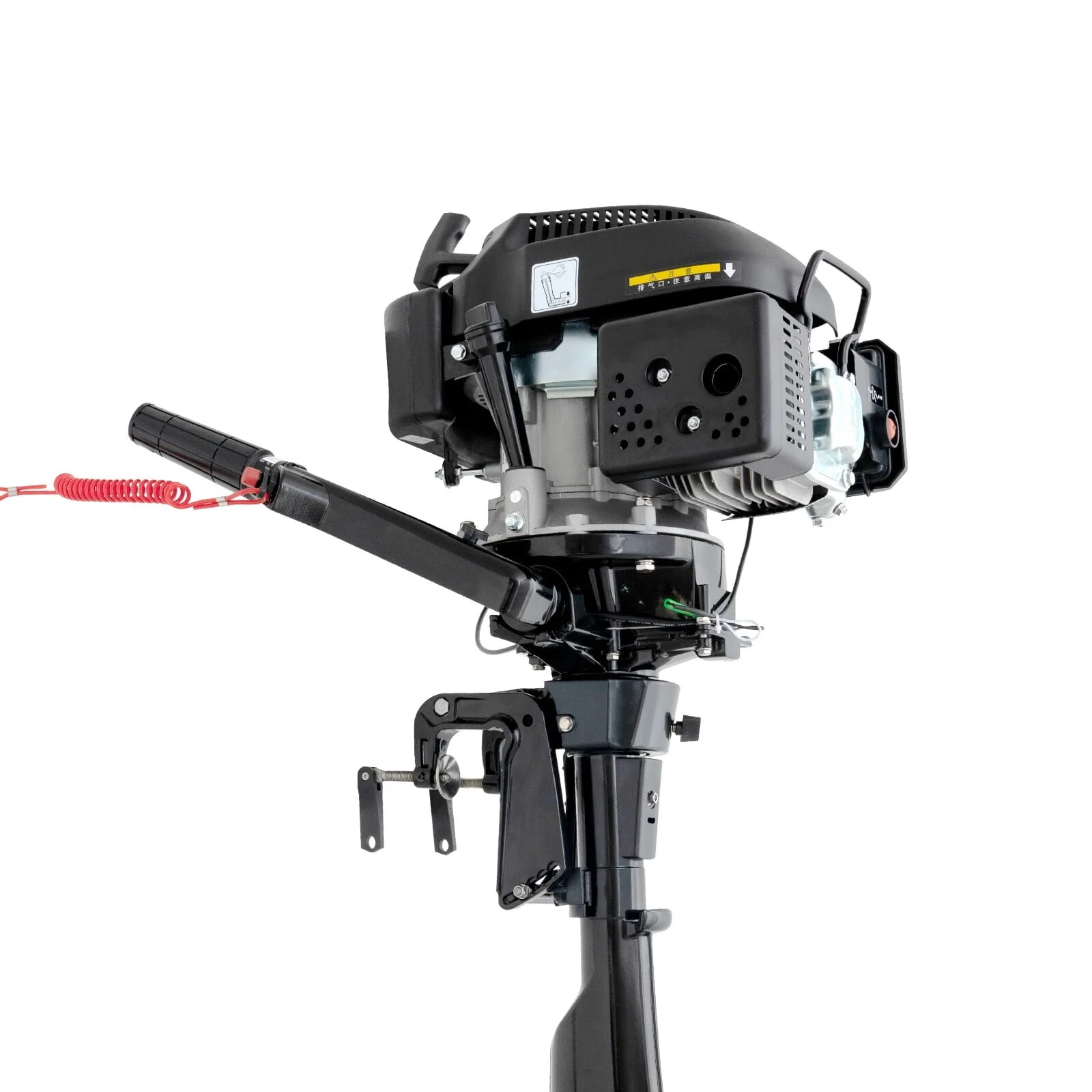 6HP 4 Stroke 140CC Outboard Motor Heavy Duty Inflatable Fishing Boat Gasoline Engine Manual Start TCI Air Cooling System 4500 5500Rpm(Joystick Length 15 35in) Image 5