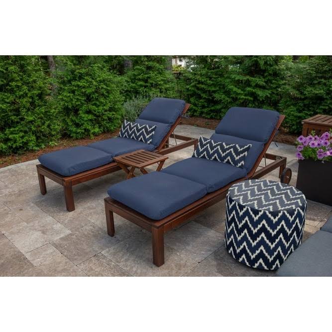 Sunbrella Solid Outdoor Chaise Cushion 74 x 22 in. - Canvas Navy