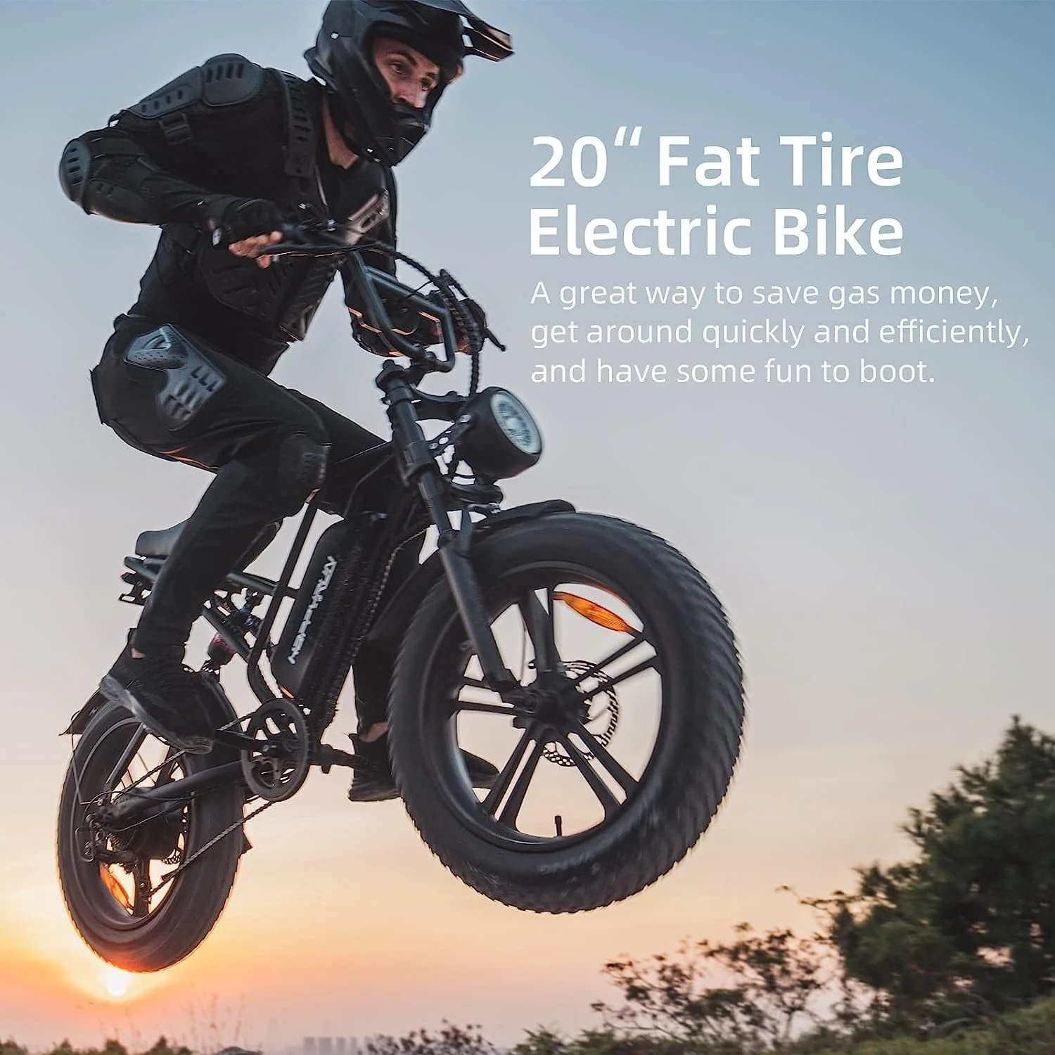 Vélo électrique Happyrun pour adultes, pneus larges de 20 pouces, moteur de 750 W, batterie amovible 48 V 18 Ah, vitesse maximale de 20 mi/h et autonomie de 68 miles.