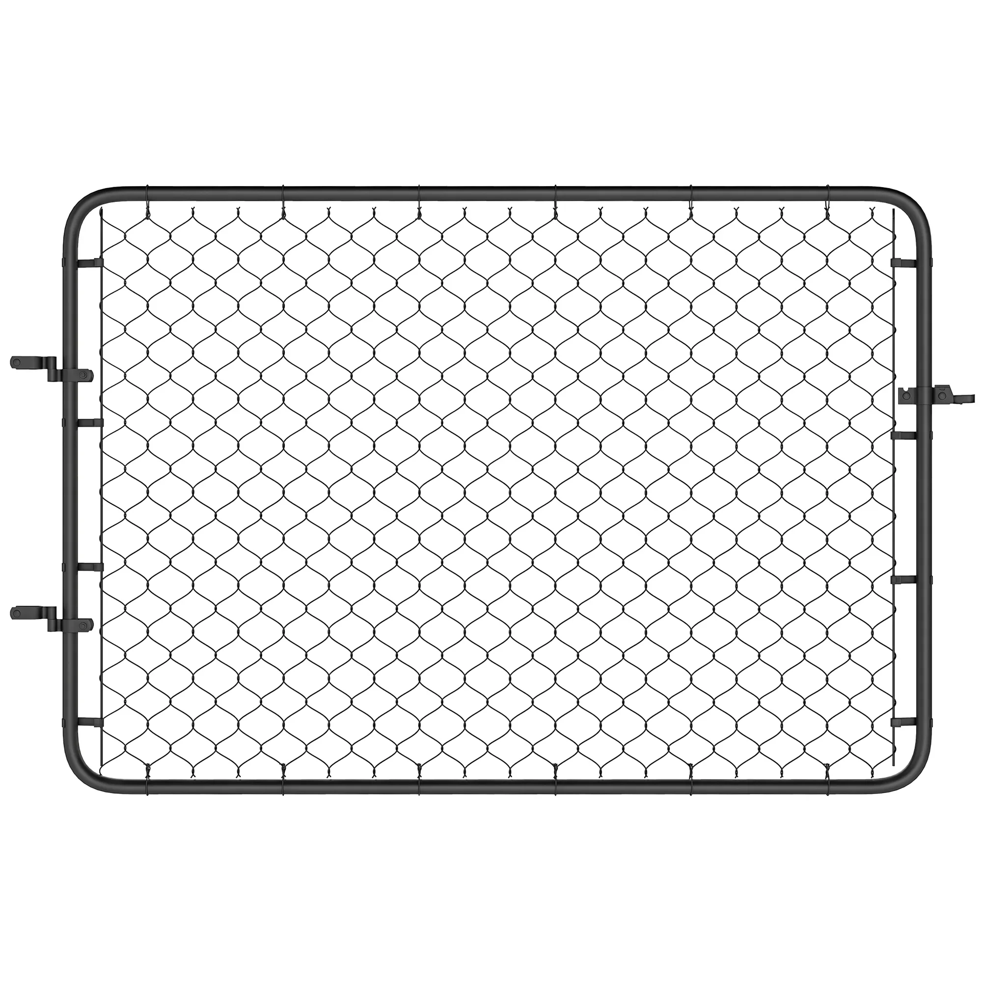 Outsunny Garden Gate Chain Link Fence Gate, Galvanized Steel Garden Door for Yard Entrance Way, 47.2 x 70.9 in., Black