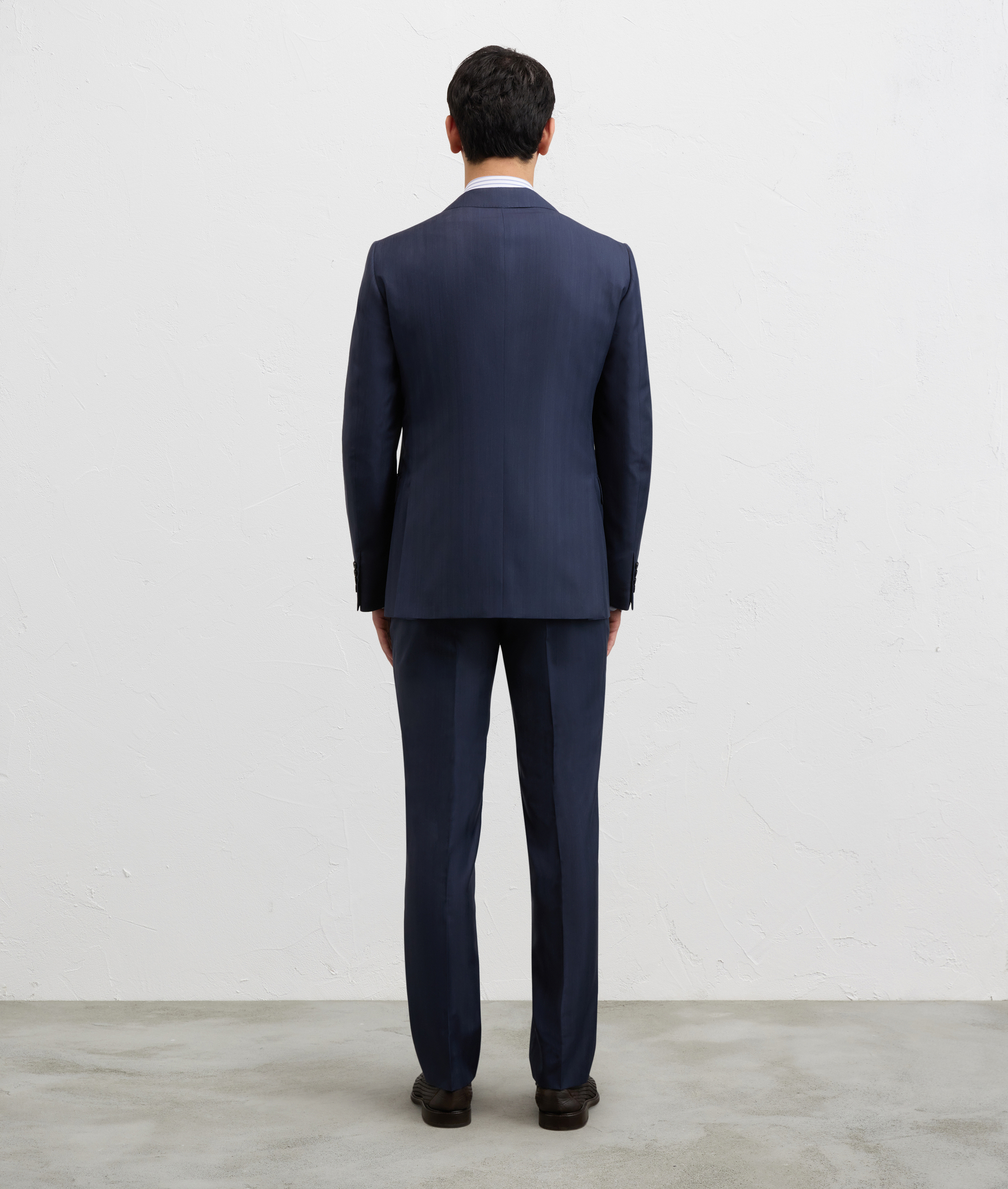 VICENZA LINE DRESS IN BLUE WOOL AND SILK