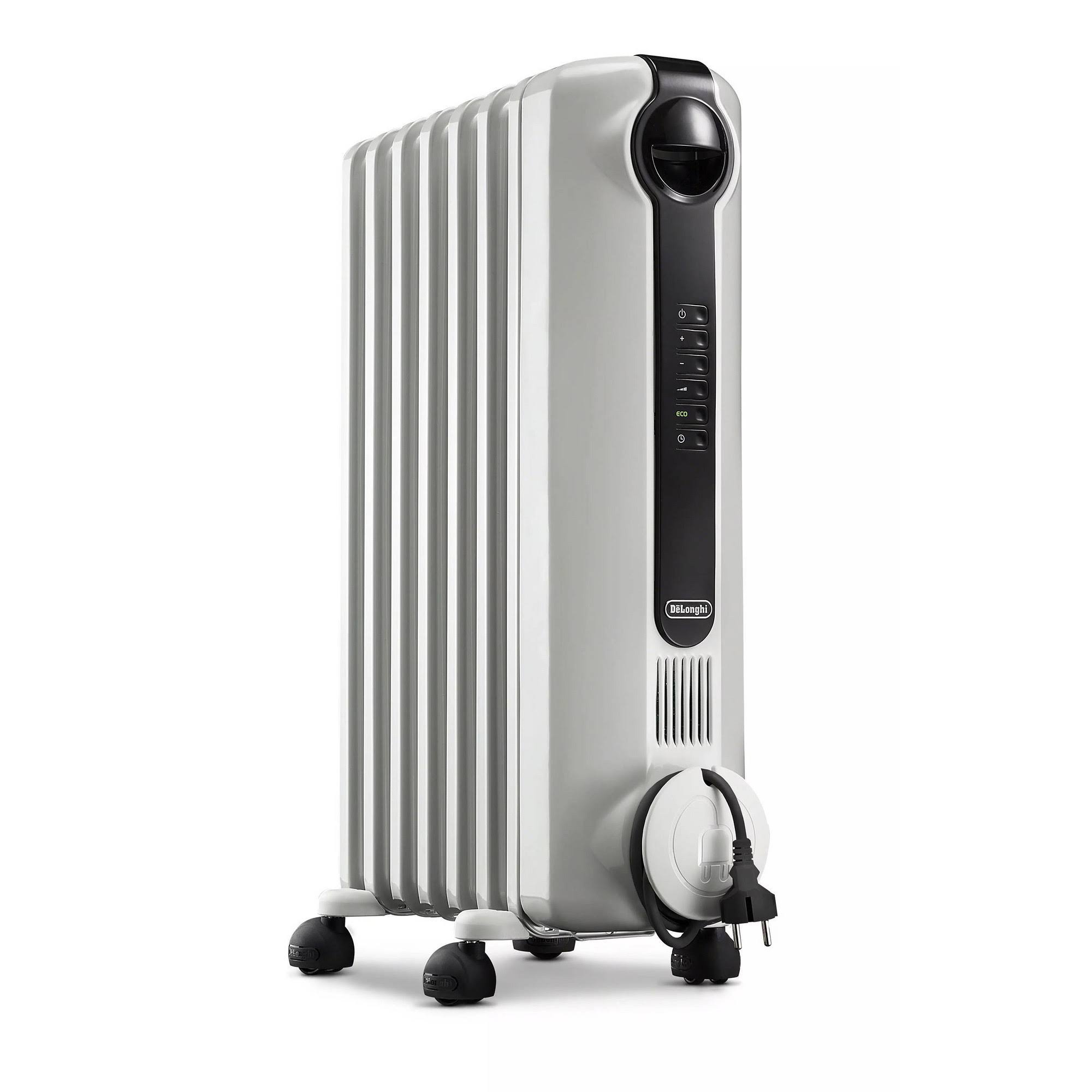 DeLonghi Radia S Eco Electric Oil Radiator Heater - Silver