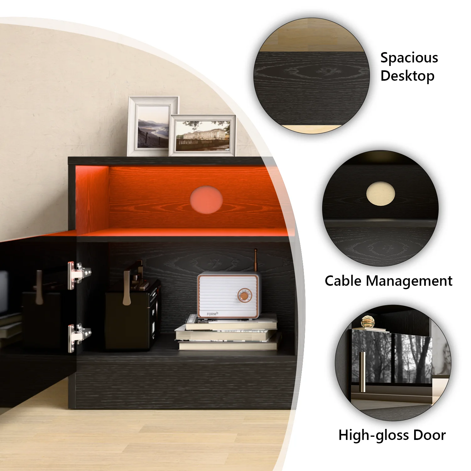 Waleaf Fireplace TV Stand with 36