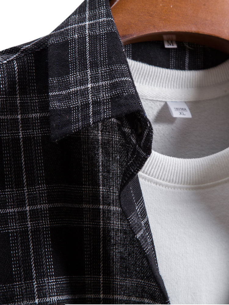 Chemise à carreaux boutonnée avec poche