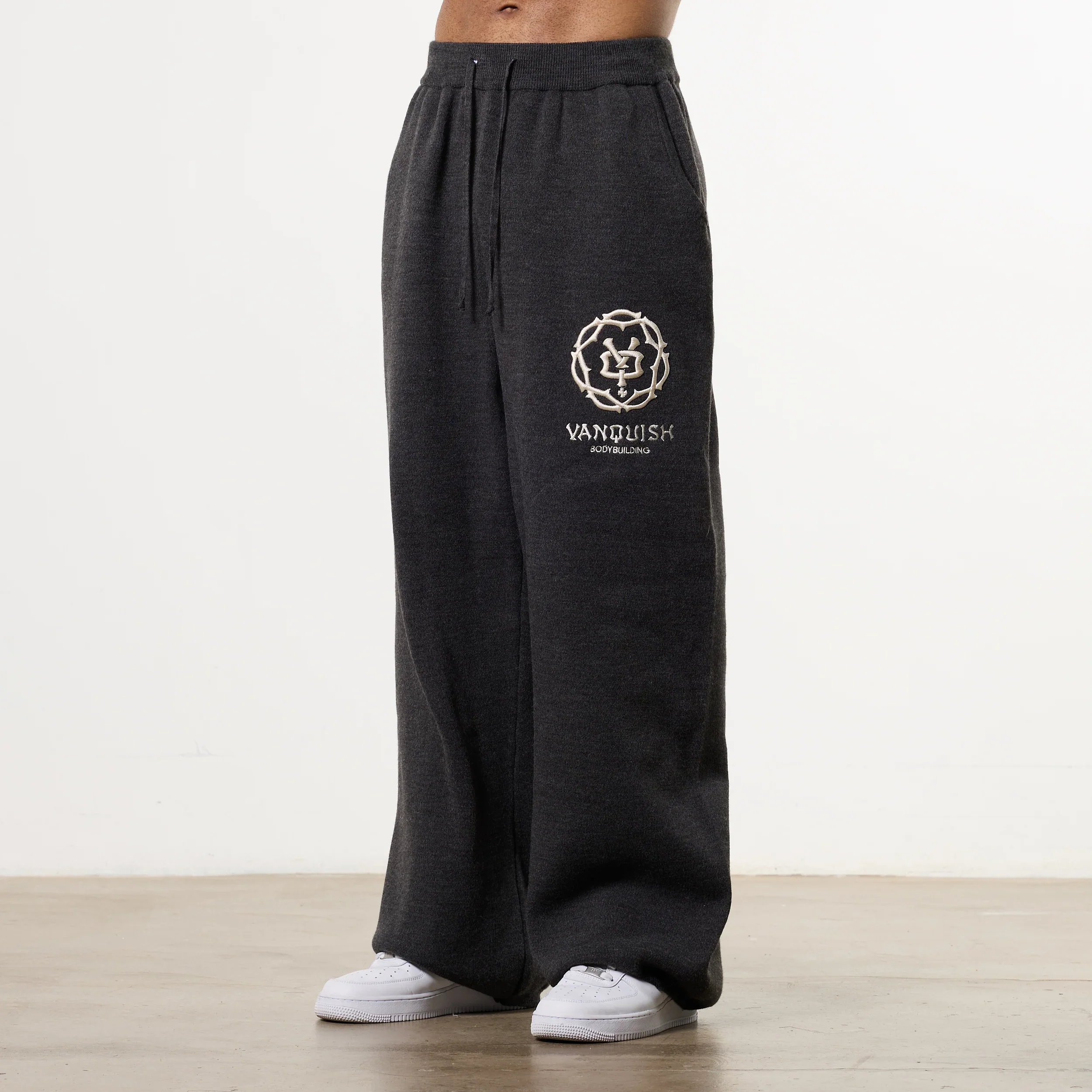 THORN KNIT STORM GREY STRAIGHT LEG SWEATPANTS