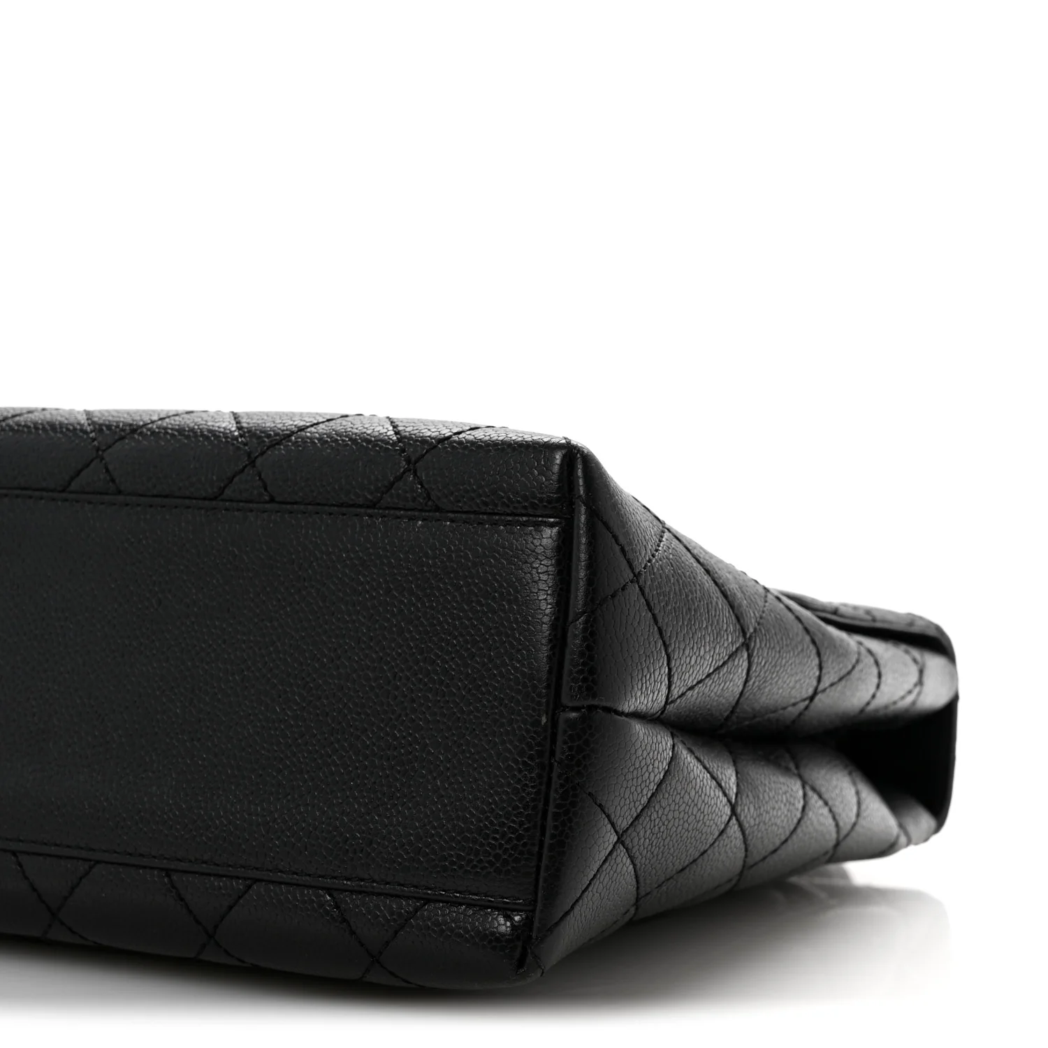 Caviar Quilted Jumbo Kelly Flap Black