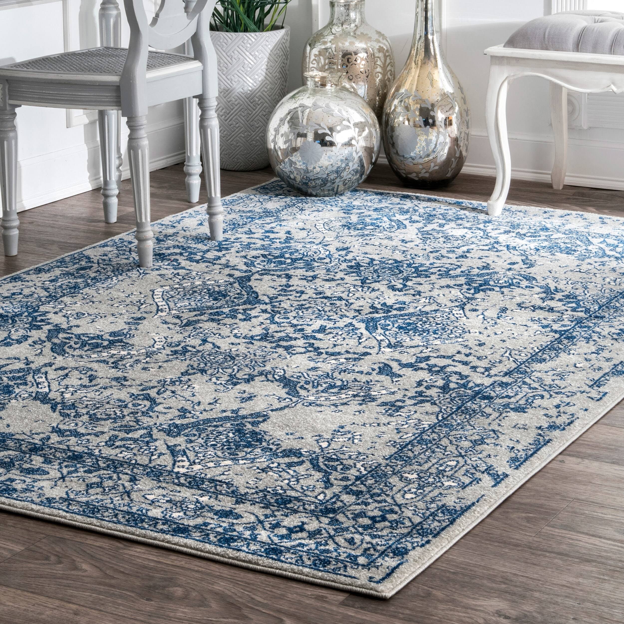 nuLOOM Odell Vintage Area Rug, 12' x 15', Light Blue