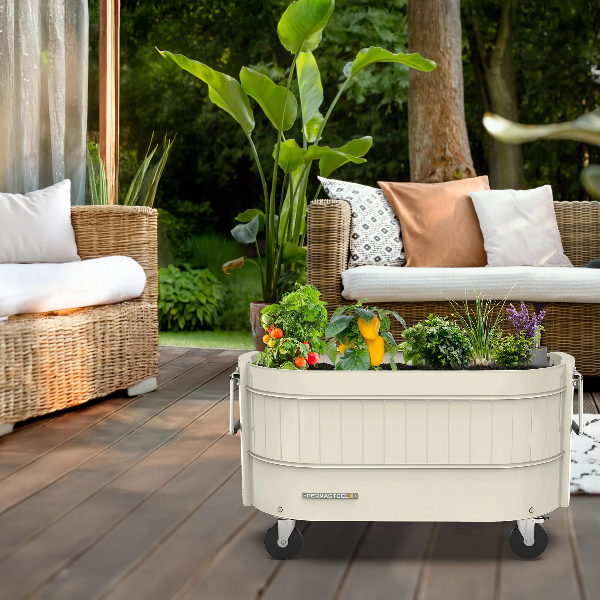 Permasteel Rolling Self-Watering Garden Bed