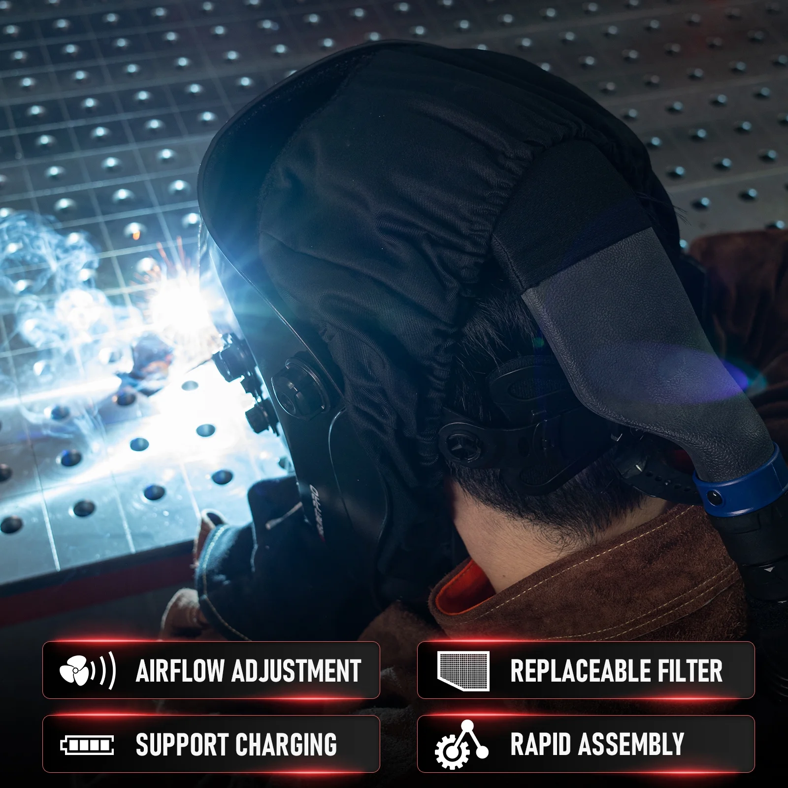 YESWELDER LYG - M800H Powered Air Purifying Welding Helmet with Auto - Darkening Lens
