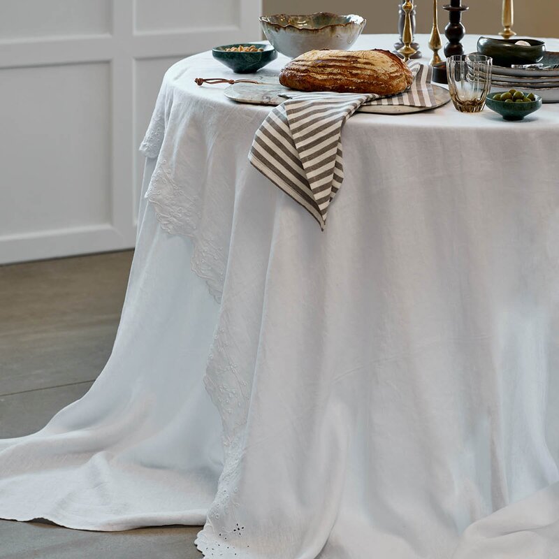 Anglaise duk 320x140 cm hvit
