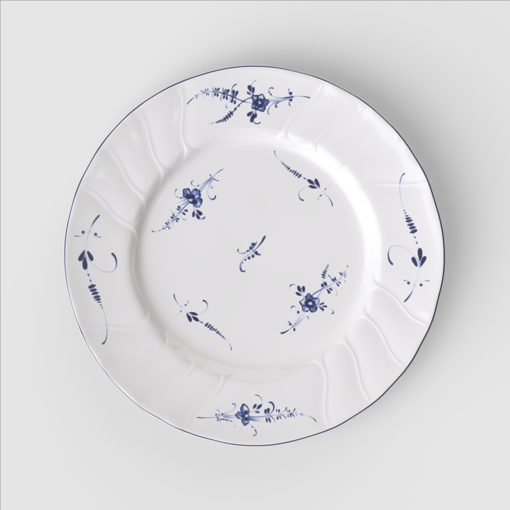 Vieux Luxembourg Dinner plate - White, 10.2'', Premium Porcelain