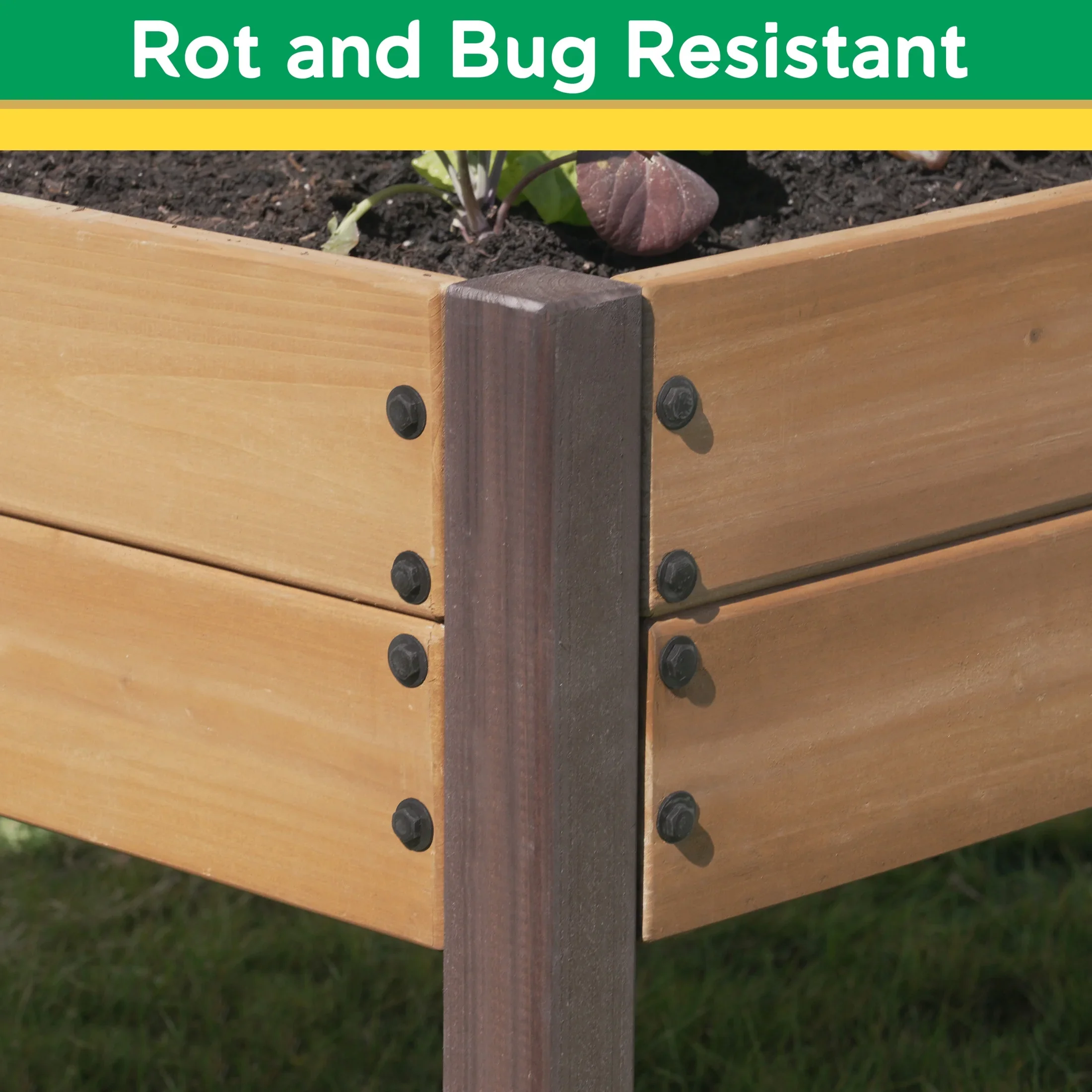 Miracle-Gro Wood 2 x 4 ft. Raised Garden Planter with Shelf
