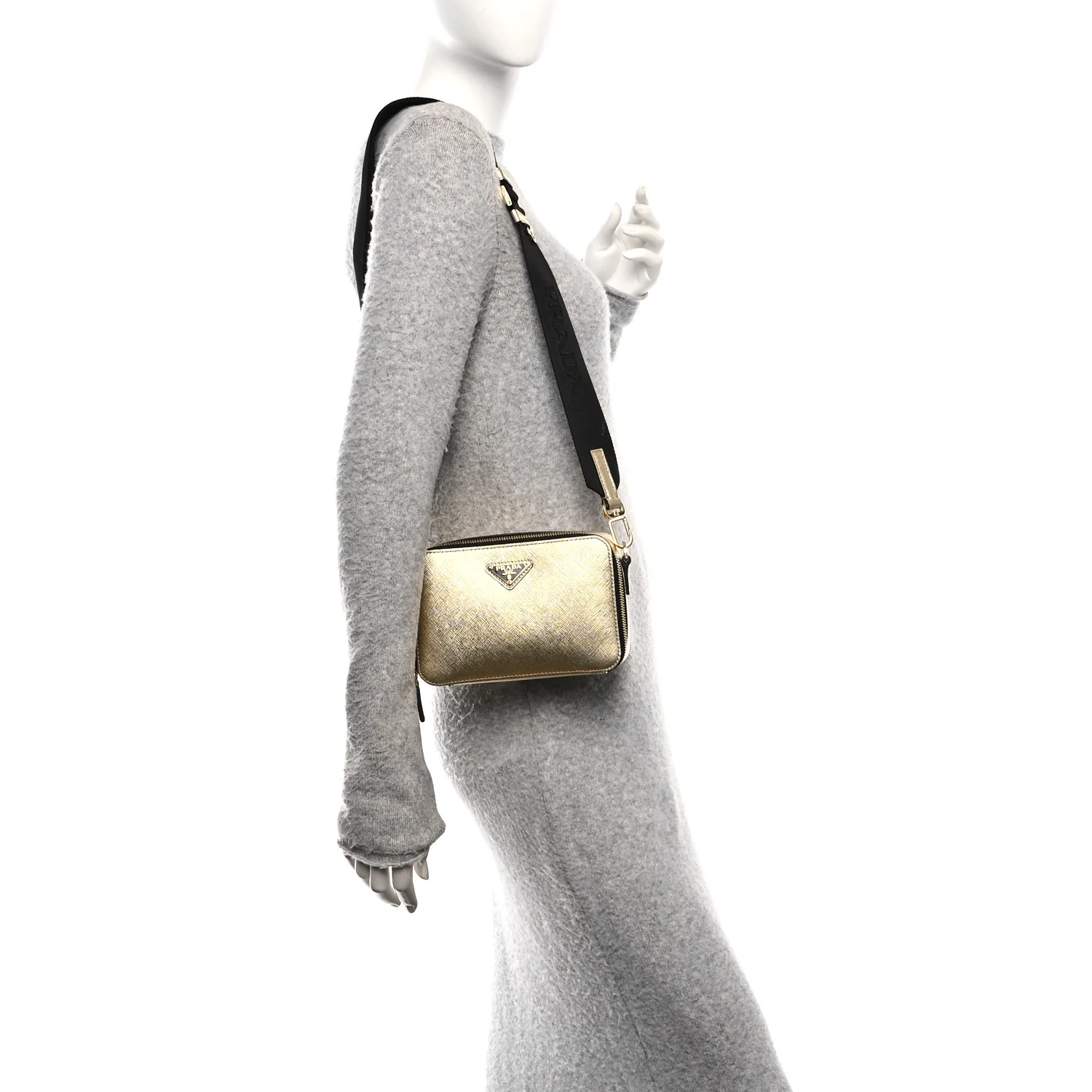 Saffiano Travel Small Brique Crossbody Bag Platino
