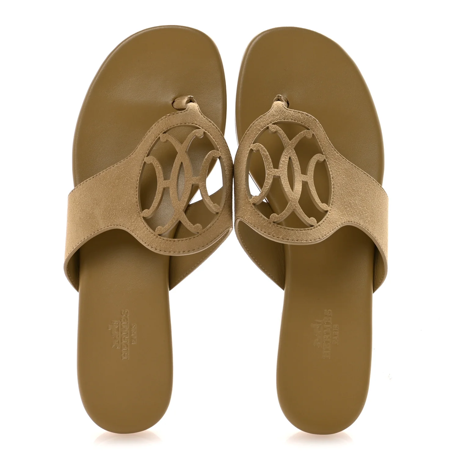 Suede Goatskin Womens Mage Sandals 38.5 Beige Albatre