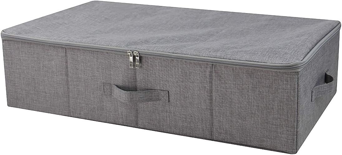 Under Bed Clothing Storage Organizer Boxes with Lid, Dark Gray