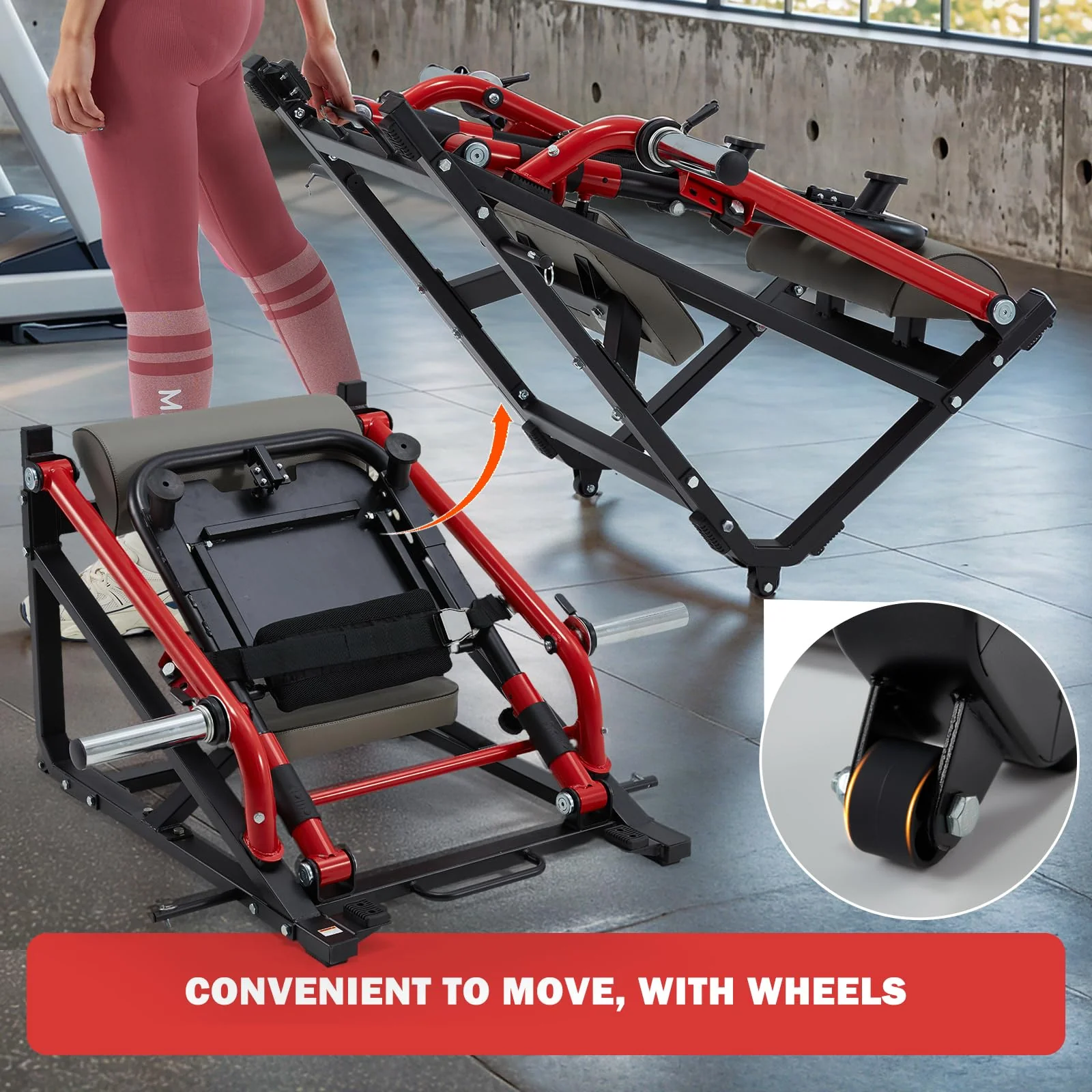AECOJOY Hip Thrust Machine with Adjustable Footboard, 800LBS Plate-Loaded Glute Bridge Machine