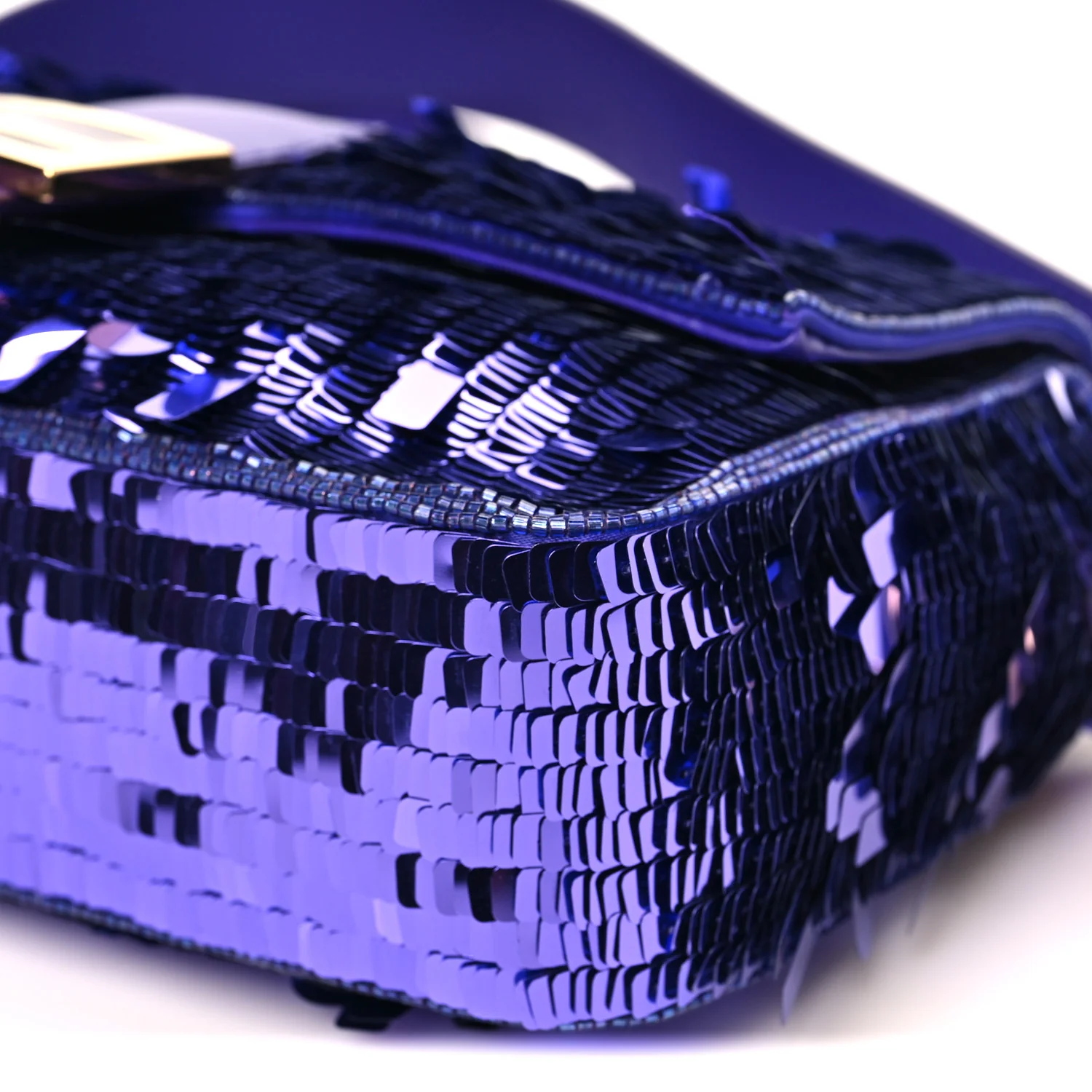 Sequin Paillettes Shiny Nappa Sex and the City Baguette Viola Purple Rain