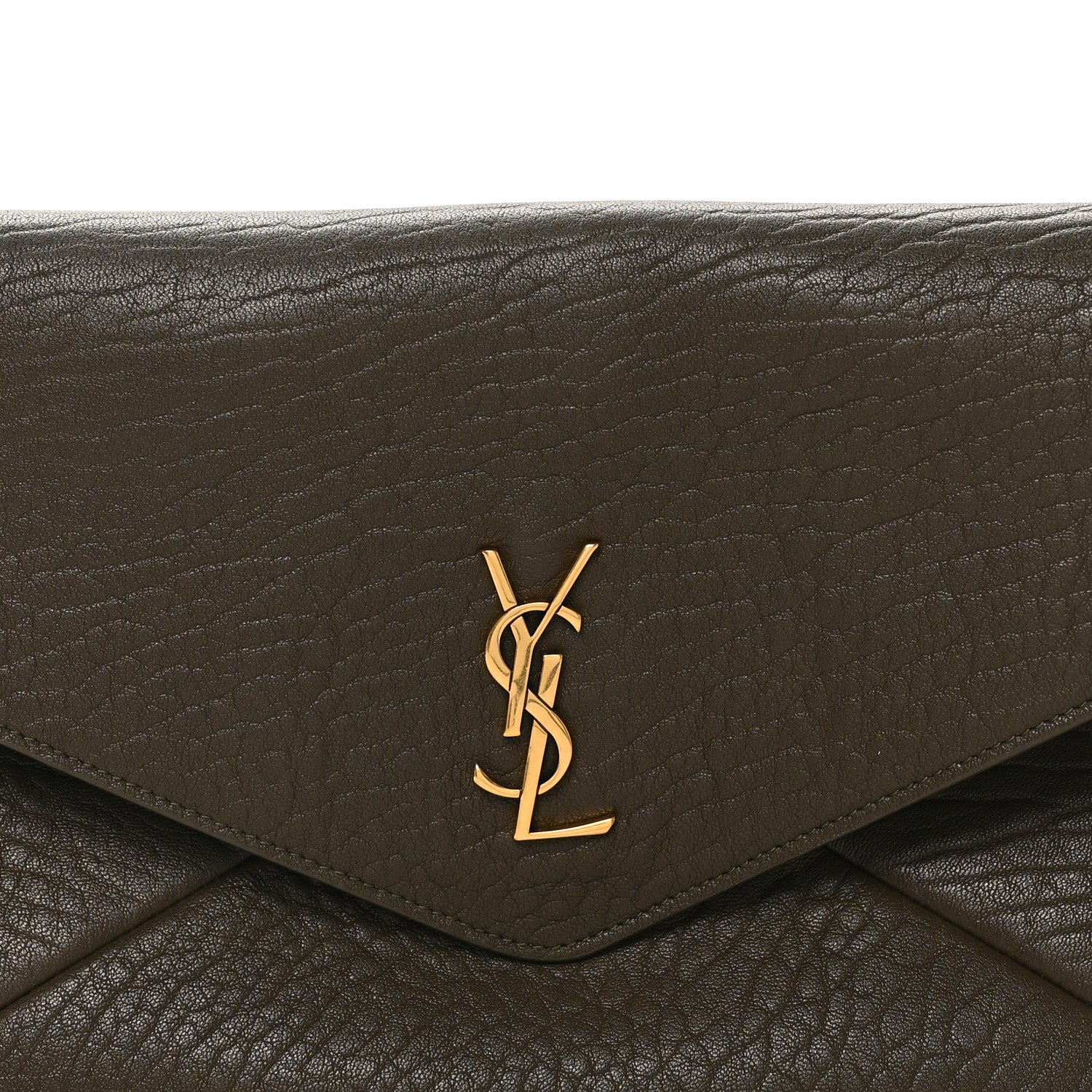 Grained Lambskin Large Cassandre Envelope Pouch Light Musk
