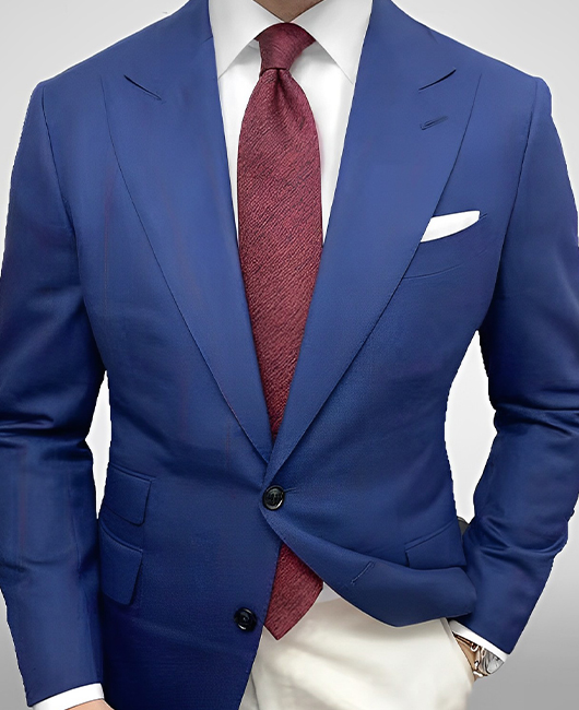 Blazer basique uni à col à revers, poche poitrine et deux boutons