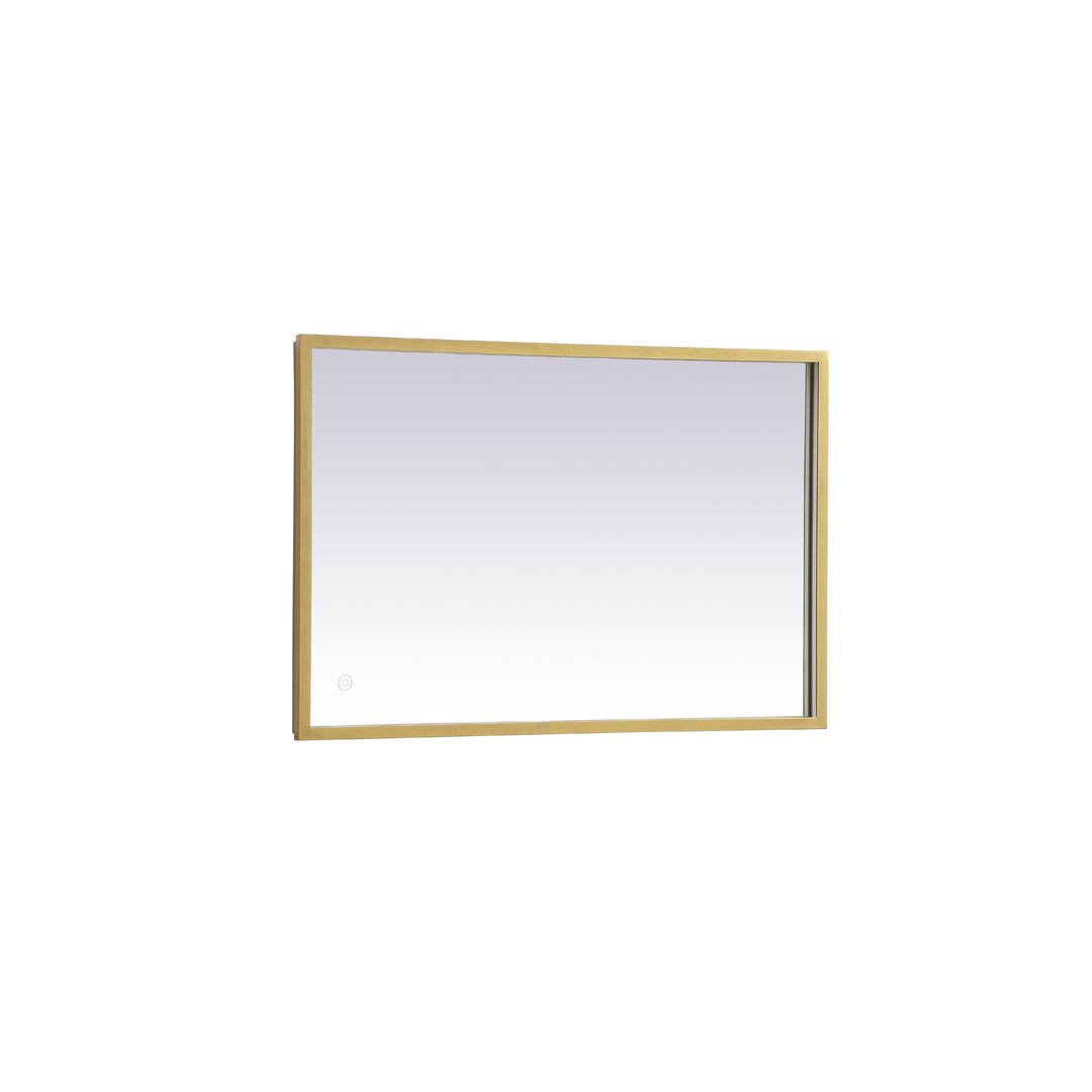 Piche inch LED Mirror with Adjustable Color Temperature 3000K/4200K/6400K Mercury Row Finish: Brass, Size: 20