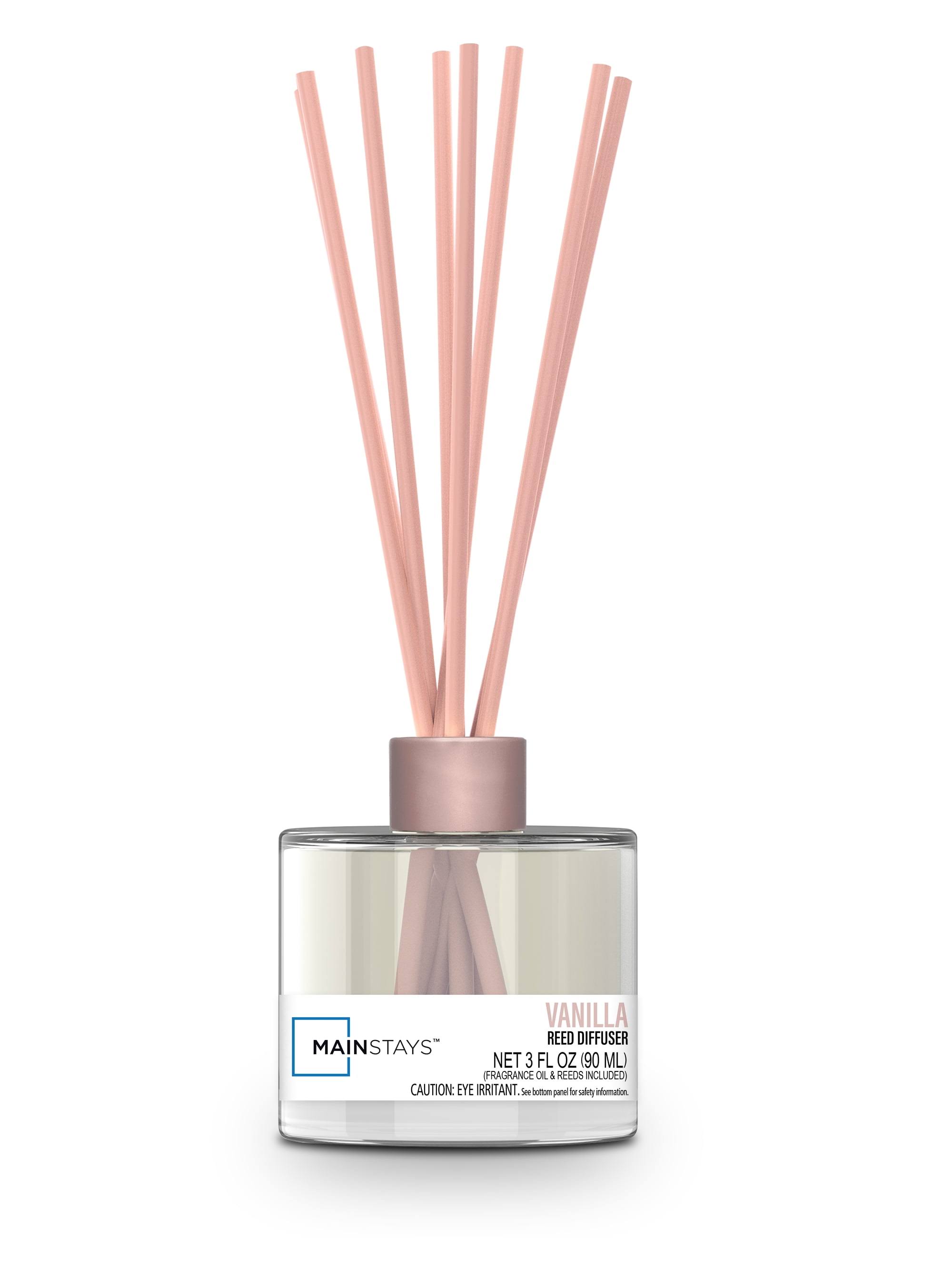 Mainstays Glass Diffuser with Reeds, Vanilla, 3.0 fl oz, Size: 3oz