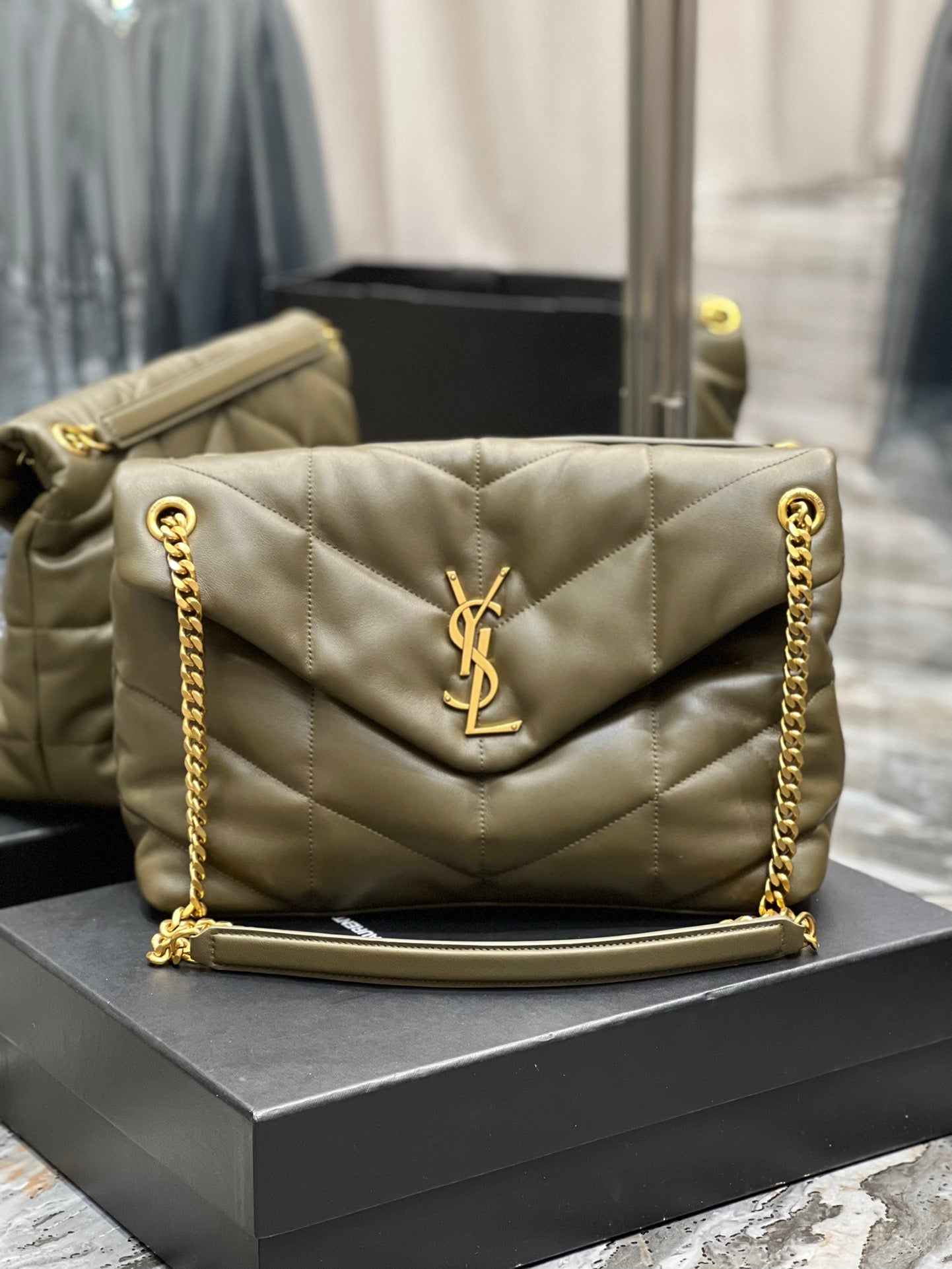 Y PUFFER MEDIUM BAG IN QUILTED LAMBSKIN